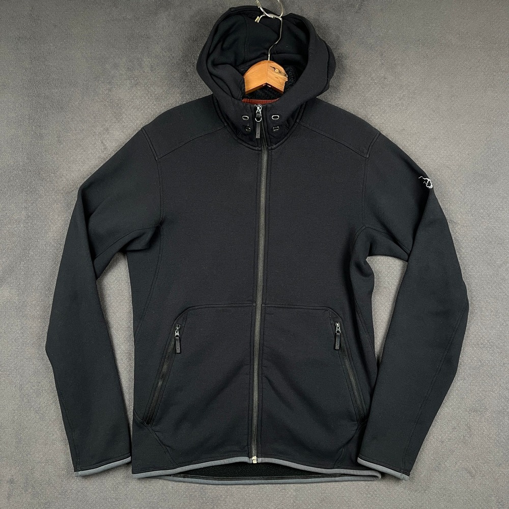 Arc'teryx Lorum Hoody Jacket Mens Medium Black Full Zip Fleece Embroidered Logo